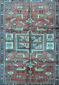 Animal Light Blue Traditional Rug, tr3927lblu