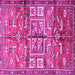 Square Machine Washable Animal Pink Traditional Rug, wshtr3927pnk