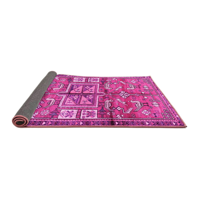 Sideview of Animal Pink Traditional Rug, tr3927pnk