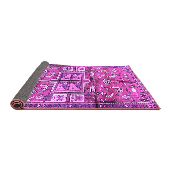 Sideview of Animal Purple Traditional Rug, tr3927pur