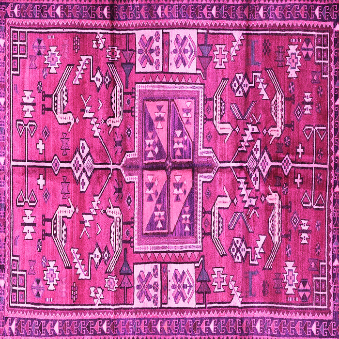 Square Animal Pink Traditional Rug, tr3927pnk