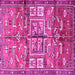 Square Animal Pink Traditional Rug, tr3927pnk