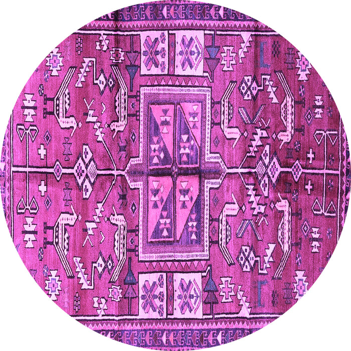 Round Machine Washable Animal Purple Traditional Area Rugs, wshtr3927pur