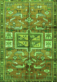 Animal Green Traditional Rug, tr3927grn