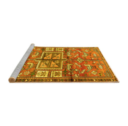 Sideview of Machine Washable Animal Yellow Traditional Rug, wshtr3927yw