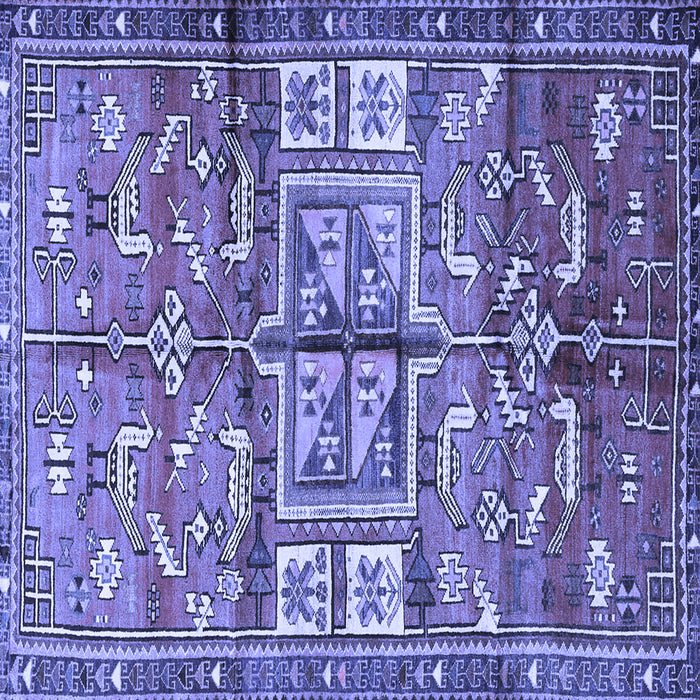 Square Machine Washable Animal Blue Traditional Rug, wshtr3927blu