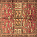 Square Animal Brown Traditional Rug, tr3927brn