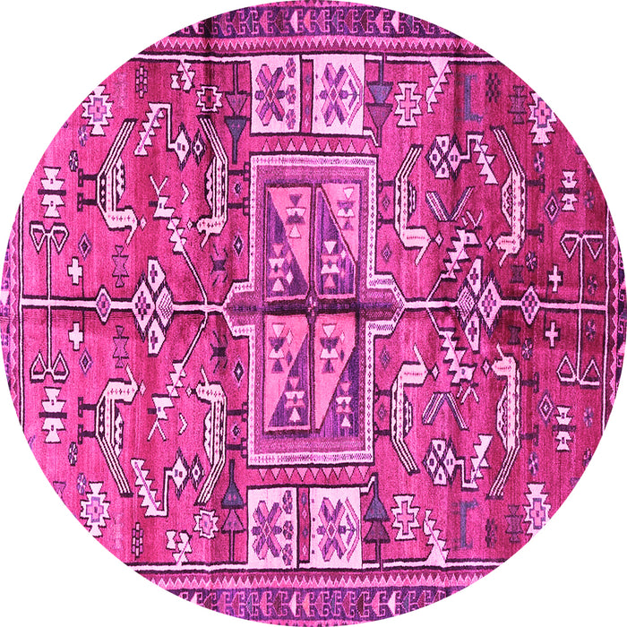 Round Animal Pink Traditional Rug, tr3927pnk
