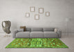 Machine Washable Animal Green Traditional Area Rugs in a Living Room,, wshtr3927grn