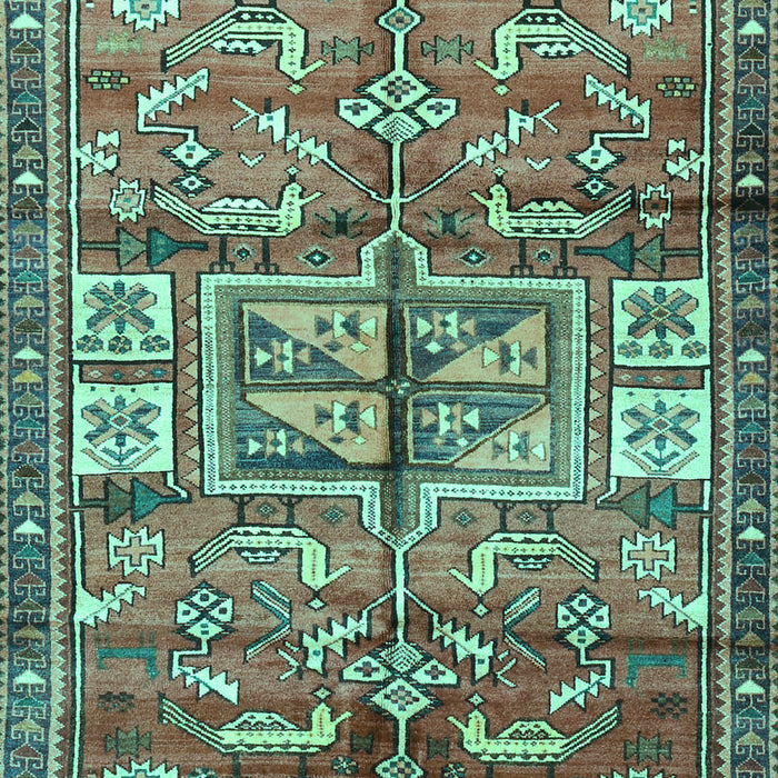 Machine Washable Animal Turquoise Traditional Area Rugs, wshtr3927turq