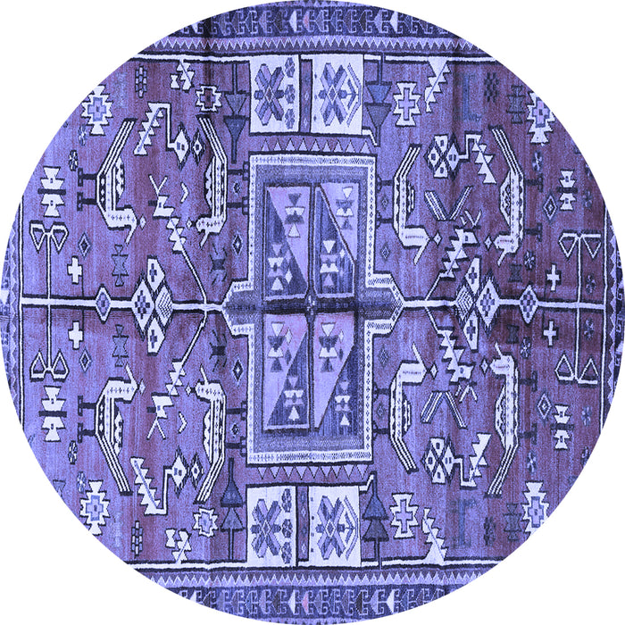 Round Machine Washable Animal Blue Traditional Rug, wshtr3927blu