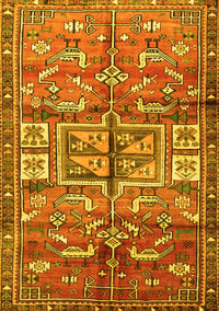 Animal Yellow Traditional Rug, tr3927yw