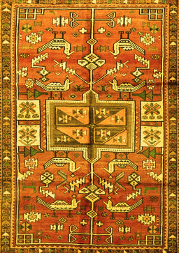 Animal Yellow Traditional Rug, tr3927yw