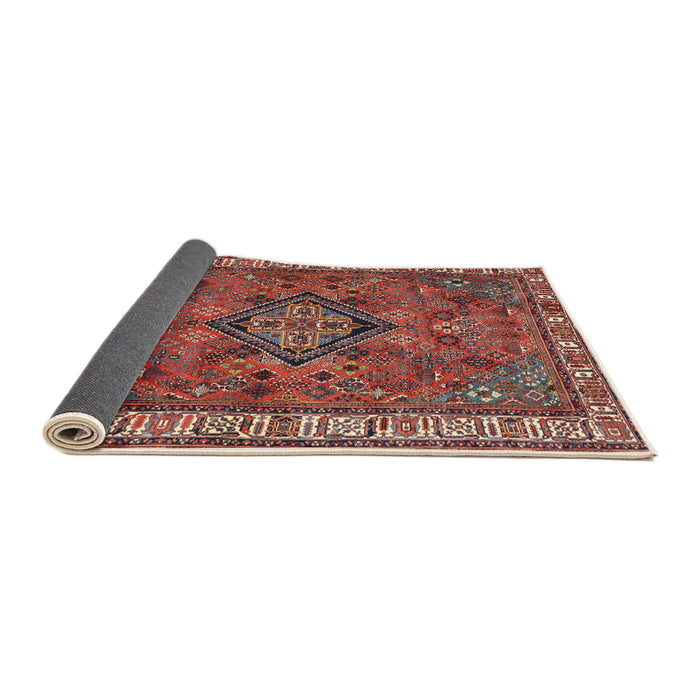 Sideview of Traditional Orange Salmon Pink Persian Rug, tr3928