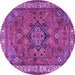 Round Persian Purple Traditional Rug, tr3928pur