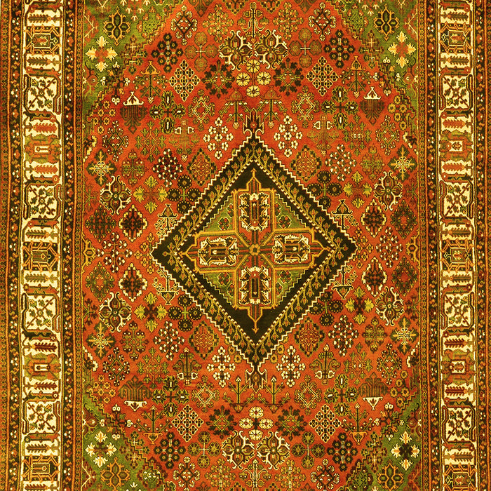 Machine Washable Persian Yellow Traditional Rug, wshtr3928yw