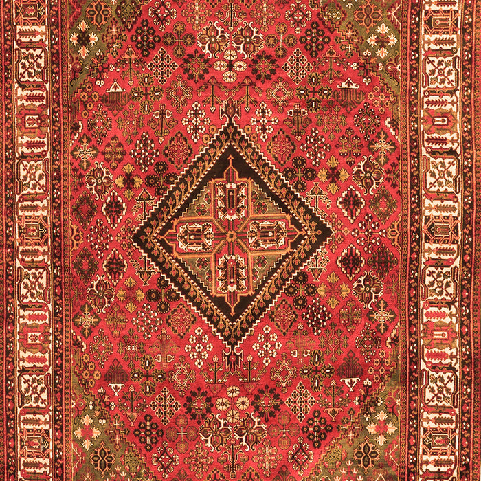 Serging Thickness of Machine Washable Persian Orange Traditional Area Rugs, wshtr3928org