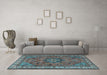 Machine Washable Persian Light Blue Traditional Rug in a Living Room, wshtr3928lblu