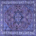 Square Persian Blue Traditional Rug, tr3928blu