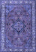 Machine Washable Persian Blue Traditional Rug, wshtr3928blu