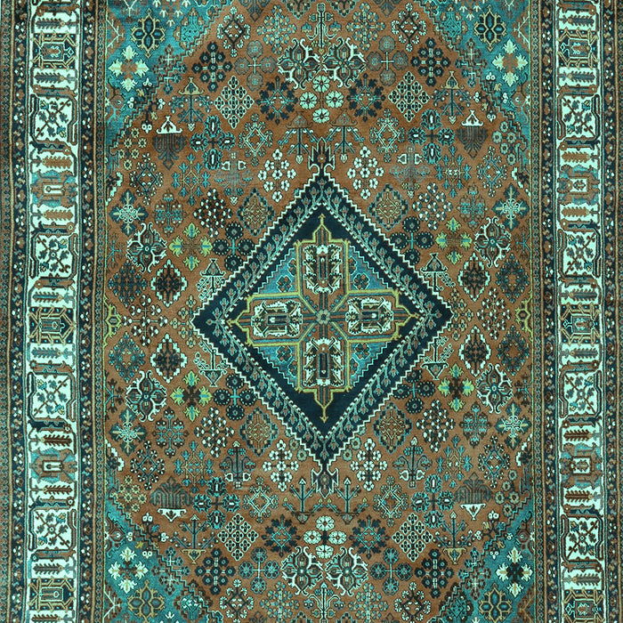 Machine Washable Persian Turquoise Traditional Area Rugs, wshtr3928turq