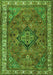 Serging Thickness of Machine Washable Persian Green Traditional Area Rugs, wshtr3928grn