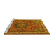 Sideview of Machine Washable Persian Yellow Traditional Rug, wshtr3928yw