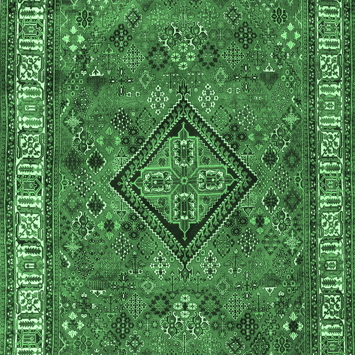 Machine Washable Persian Emerald Green Traditional Area Rugs, wshtr3928emgrn