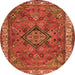 Machine Washable Persian Orange Traditional Area Rugs, wshtr3928org