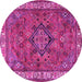 Round Persian Pink Traditional Rug, tr3928pnk