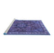 Sideview of Machine Washable Persian Blue Traditional Rug, wshtr3928blu