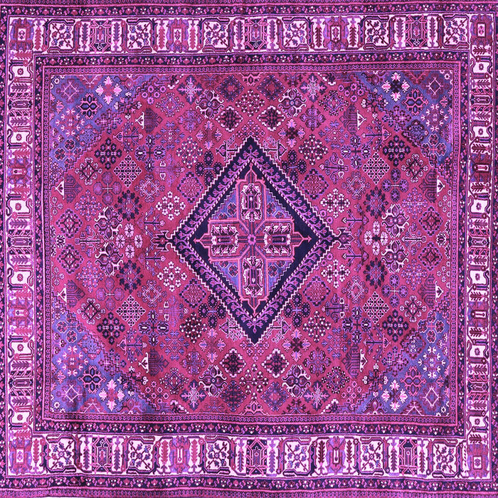 Square Machine Washable Persian Purple Traditional Area Rugs, wshtr3928pur
