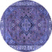 Round Persian Blue Traditional Rug, tr3928blu