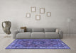 Machine Washable Persian Blue Traditional Rug in a Living Room, wshtr3928blu