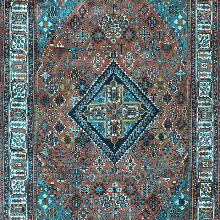 Machine Washable Persian Light Blue Traditional Rug, wshtr3928lblu