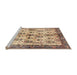 Sideview of Machine Washable Traditional Sienna Brown Rug, wshtr3929