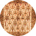 Square Animal Orange Traditional Rug, tr3929org