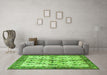 Machine Washable Animal Green Traditional Area Rugs in a Living Room,, wshtr3929grn