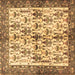 Square Animal Brown Traditional Rug, tr3929brn