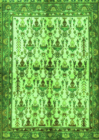 Animal Green Traditional Rug, tr3929grn