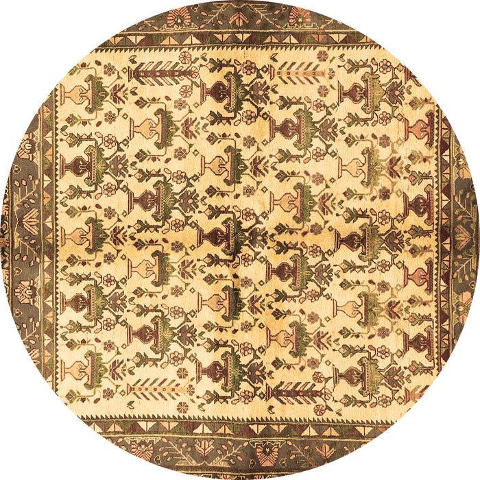 Round Animal Brown Traditional Rug, tr3929brn
