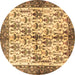 Round Animal Brown Traditional Rug, tr3929brn