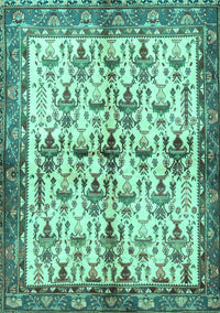 Animal Turquoise Traditional Rug, tr3929turq