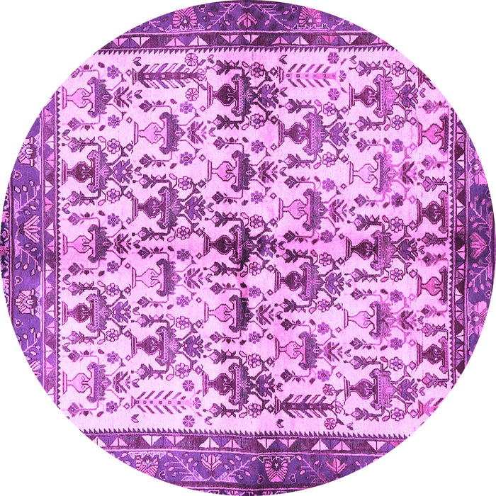 Round Machine Washable Animal Purple Traditional Area Rugs, wshtr3929pur