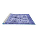 Sideview of Machine Washable Animal Blue Traditional Rug, wshtr3929blu