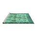 Sideview of Machine Washable Animal Turquoise Traditional Area Rugs, wshtr3929turq