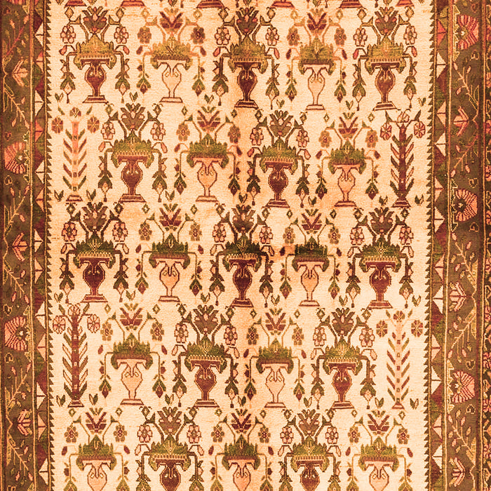 Serging Thickness of Machine Washable Animal Orange Traditional Area Rugs, wshtr3929org