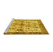 Sideview of Machine Washable Animal Yellow Traditional Rug, wshtr3929yw