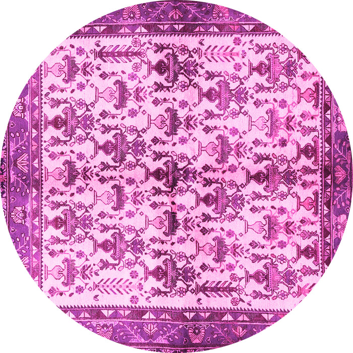 Round Animal Pink Traditional Rug, tr3929pnk