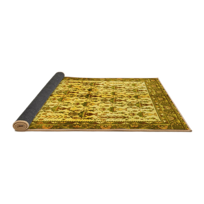 Sideview of Animal Yellow Traditional Rug, tr3929yw